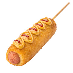 Organic corndog isolated on white background