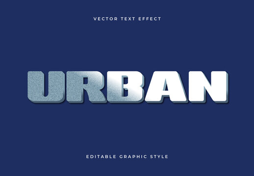 Gray Blue Bold Block Modern 3D Text Effect