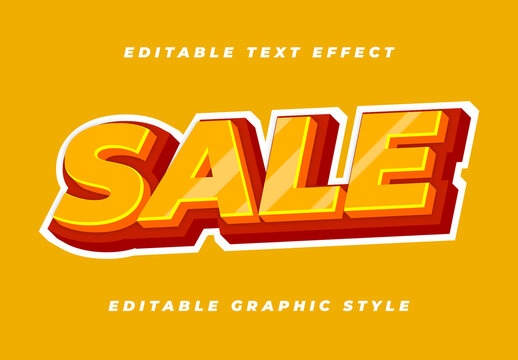 Yellow And Red Bold Font 3D Shaded Text Effect