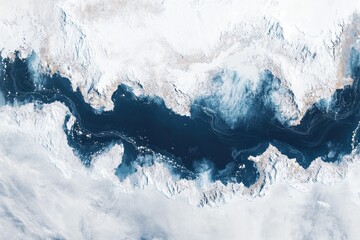 A high-resolution satellite view of Earths polar ice caps, oceans, and clouds, with clear boundaries of the continents.