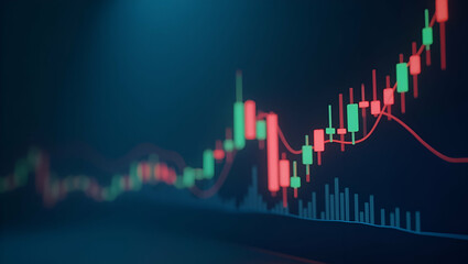 Candle Stick Graph Chart: Visualizing Stock Market Investment Trends with Bullish Points - Vector Illustration Concept for Trading Data Analysis with Space for Customization