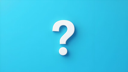 Flat human question mark icon blue background copy space concept as A question mark icon is displayed on a blue background symbolizing inquiry problem solving and seeking knowledge with ample space fo