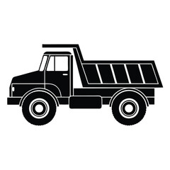 Fototapeta premium Construction Site Dump Truck Silhouette Infrastructure Vehicle