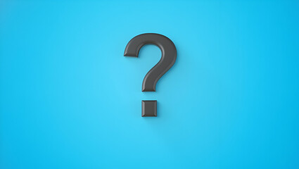 Flat human question mark icon blue background copy space concept as A question mark icon is displayed on a blue background symbolizing inquiry problem solving and seeking knowledge with ample space fo