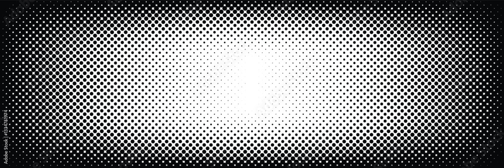 Poster Modern black halftone gradient background with a stylish dotted texture. Abstract digital pattern for technology, futuristic design, and elegant compositions