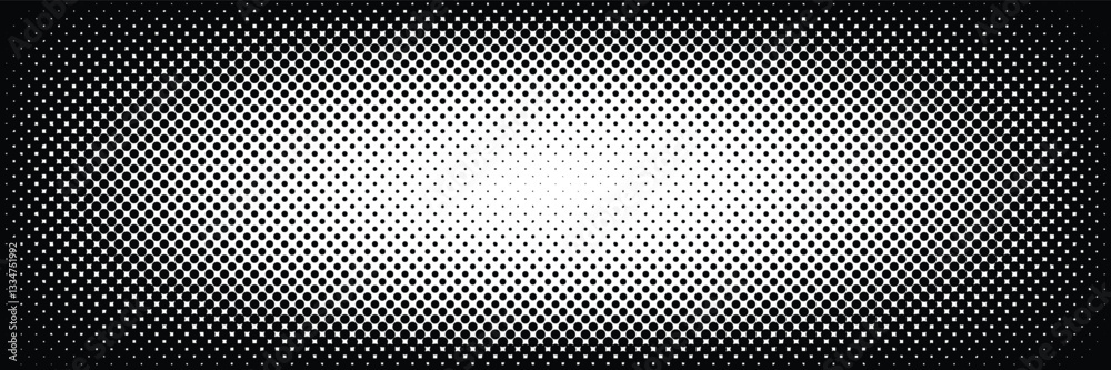 Poster Modern black halftone gradient background with a stylish dotted texture. Abstract digital pattern for technology, futuristic design, and elegant compositions