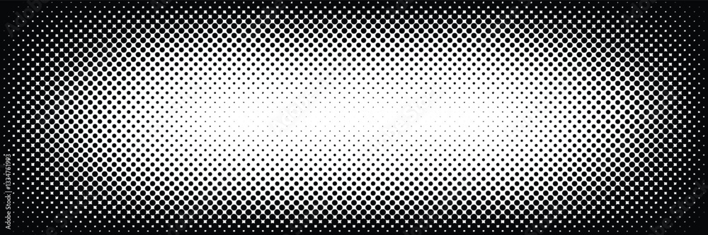 Poster Modern black halftone gradient background with a stylish dotted texture. Abstract digital pattern for technology, futuristic design, and elegant compositions