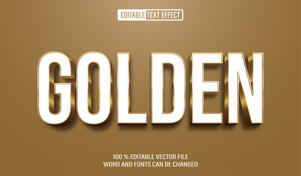 Golden 3d editable text effect style