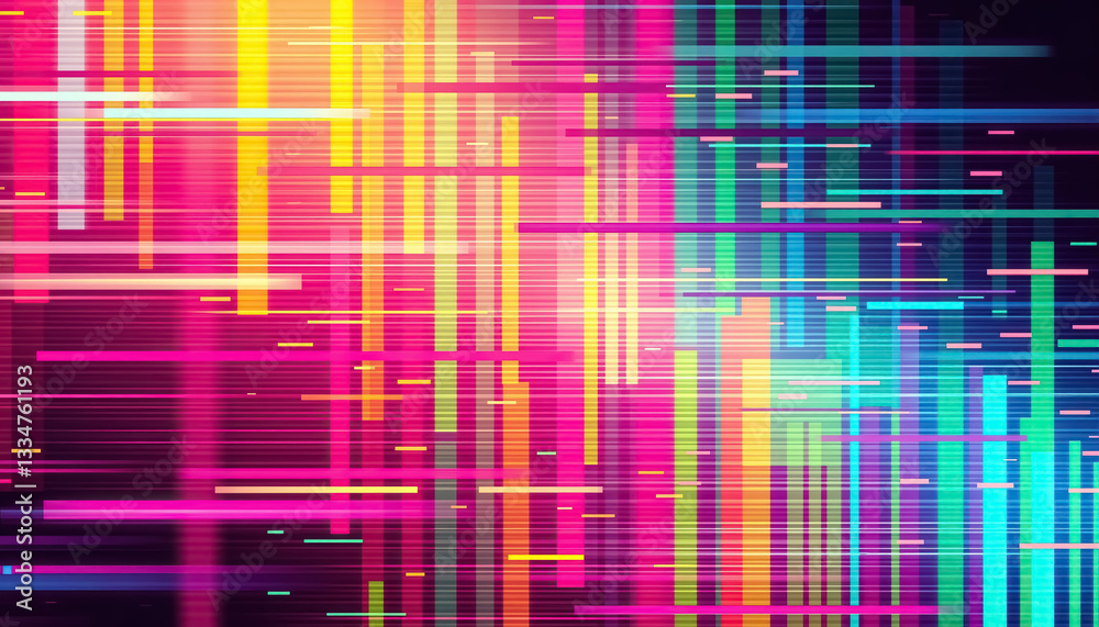 Poster Dynamic abstract background featuring vibrant colors vertical lines and horizontal dashes motion