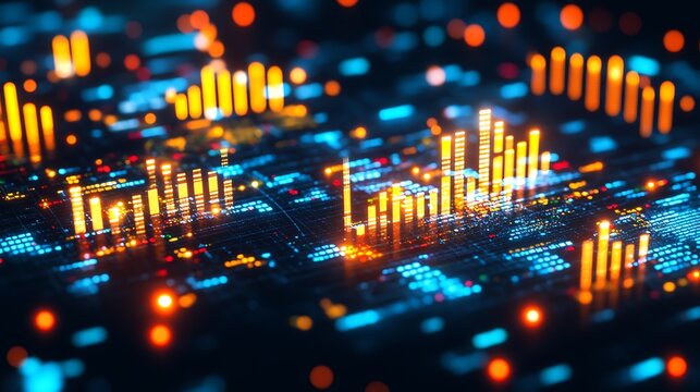 Abstract glowing data visualization.