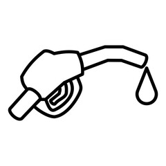 Gas station nozzle icon, simple flat style, illustration, logo sign symbol pictogram template, for ui or ux isolated on white for mobile app, editable