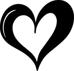 Heart simple minimalist doodle sketch hand drawing element