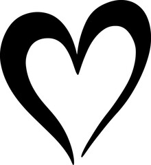 Heart simple minimalist doodle sketch hand drawing element