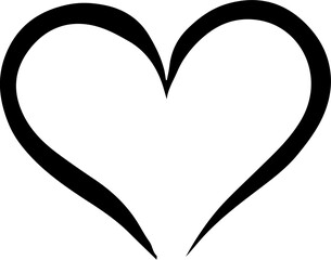 Heart simple minimalist doodle sketch hand drawing element