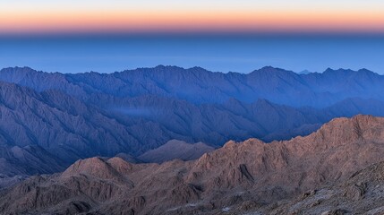 Fototapeta premium Mountain Range Sunrise Panorama