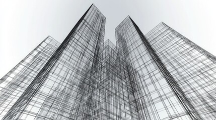 Fototapeta premium High rise building architectural visualization rendering for real estate or construction