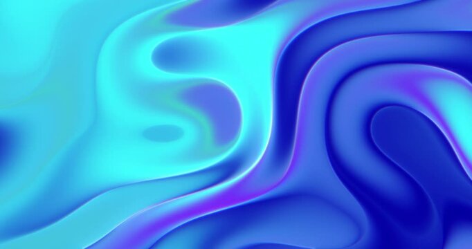 Abstract gradient colorful holographic fluid dynamics morphing in seamless loop. Gradient fluid liquid waves shift and flow. A futuristic vibrant colorful fashion fluid dynamics and smooth background.