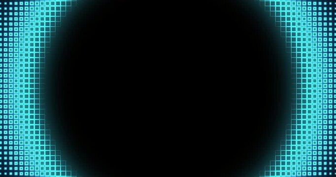 Square box reveal technology transition in circle with alpha matte. Abstract 3D animation of geometric squares and cubes shifting dynamically. 4K Seamless motion graphics cubes transition for editing.