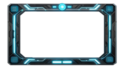 Futuristic tech frame, digital screen border