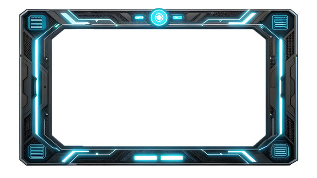Futuristic tech frame, digital screen border