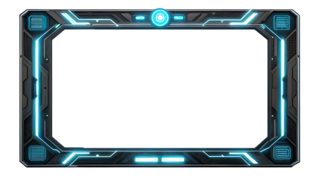Futuristic tech frame, digital screen border