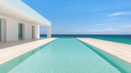 Obraz premium Oceanview Poolside Minimalist Villa