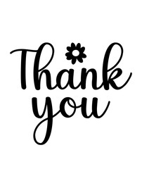 Thank you typography design on plain white transparent isolated background for card, shirt, hoodie, sweatshirt, apparel, tag, mug, icon, poster or badge