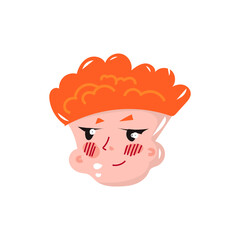 Illustration of a guy with red hair in cartoon vector graphics style on a transparent isolated clipart background in vector format, vibrant and stylish design for creative projects.