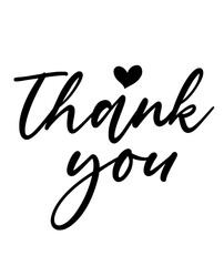 Thank you typography design on plain white transparent isolated background for card, shirt, hoodie, sweatshirt, apparel, tag, mug, icon, poster or badge