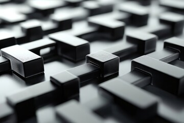 Interconnected Digital Blocks Representing Blockchain Technology and Its Structural Complexity in Today's Digital Landscape