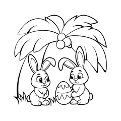 rabbit and flowers