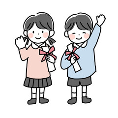 園児のイラスト　スモック