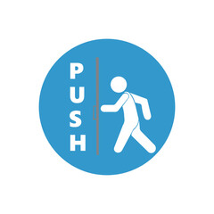 Push To open Door sticker Vector illustration 02