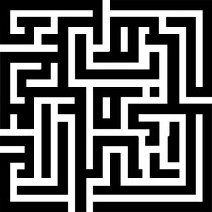 Maze and Labyrinth Icon – Black and White Puzzle Design