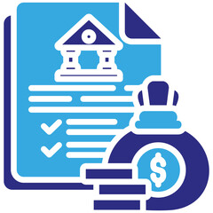 Monetary Policy icon in Glyph Dual Color Style. Simple Vector Design. Simple Vector Glyph Icon