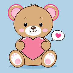 Fototapeta premium A Cute Illustration of a Bear's Heart