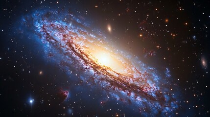 Stunning Colored Galaxy in Deep Space: Cosmic Beauty Captured
