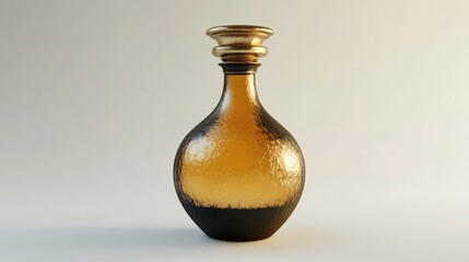 Golden Iron Potion Flask 3D Rendering for Fantasy Designs