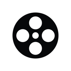 Film reel icon vector on white background. movie reel, cinema icon