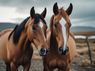 Obraz premium portrait of a horse in the mountain