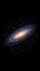 Fototapeta premium Stunning Spiral Galaxy with Stars and Nebula in Dark Space Background