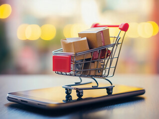 shopping cart with credit card