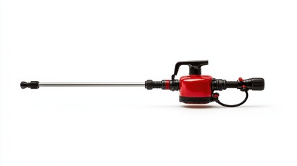 Fototapeta premium Powerful sprayer action for effective pest control in gardens equipment demonstration outdoor close-up view maintenance concept