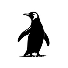 Fototapeta premium penguin silhouette, penguin silhouette on a white background
