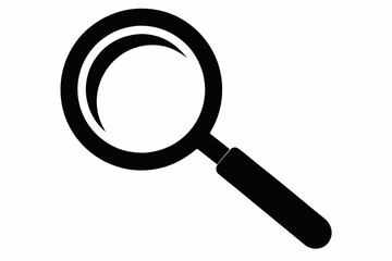 magnifying glass icon line art silhouette vector illustration