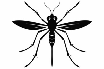 mosquito icon line art silhouette vector illustration