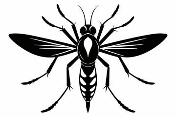 mosquito icon line art silhouette vector illustration
