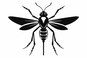 mosquito icon line art silhouette vector illustration