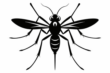 mosquito icon line art silhouette vector illustration