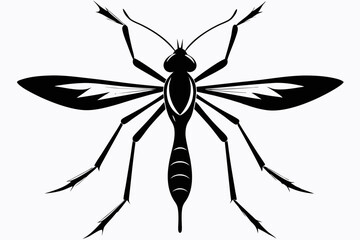 mosquito icon line art silhouette vector illustration